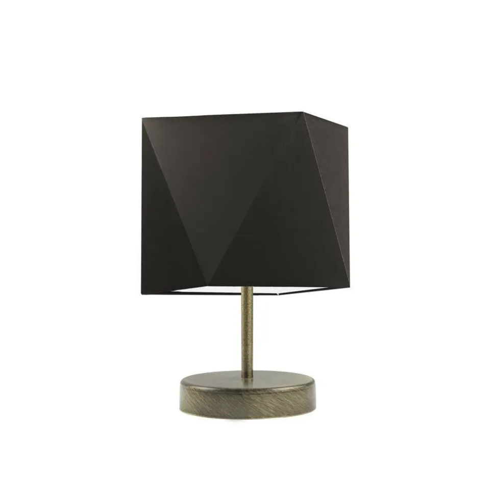 Lampka PASADENA abażur brązowy stelaż stare złoto