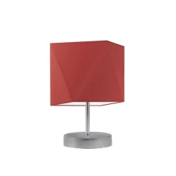 Lampka PASADENA abażur czerwony stelaż srebrny
