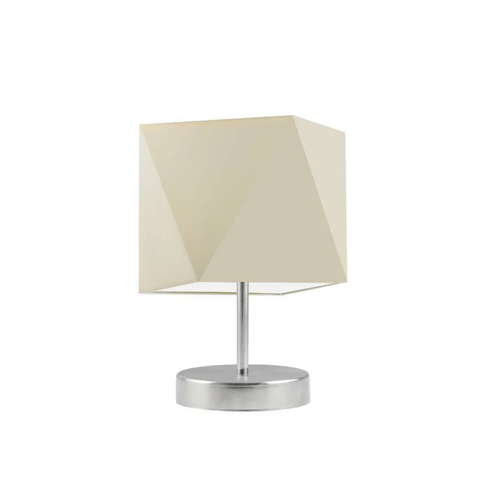 Lampka PASADENA abażur ecru stelaż stal szczotkowana