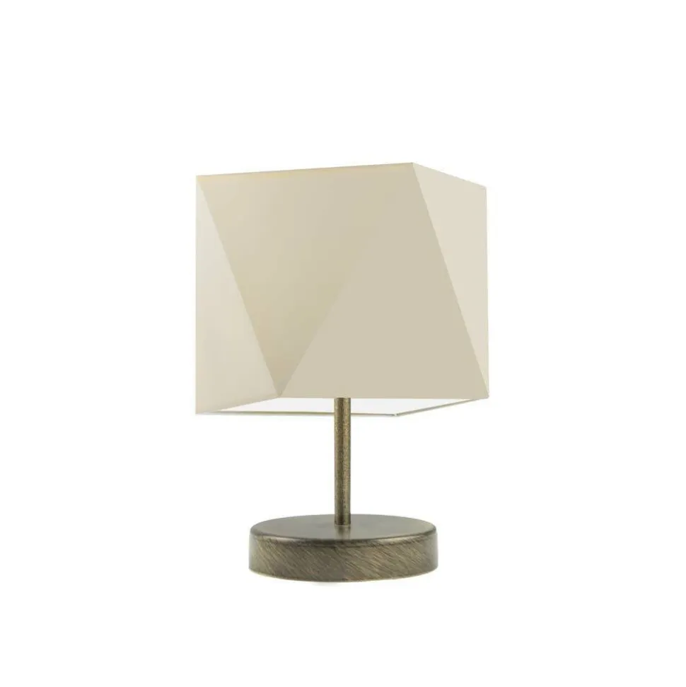 Lampka PASADENA abażur ecru stelaż stare złoto