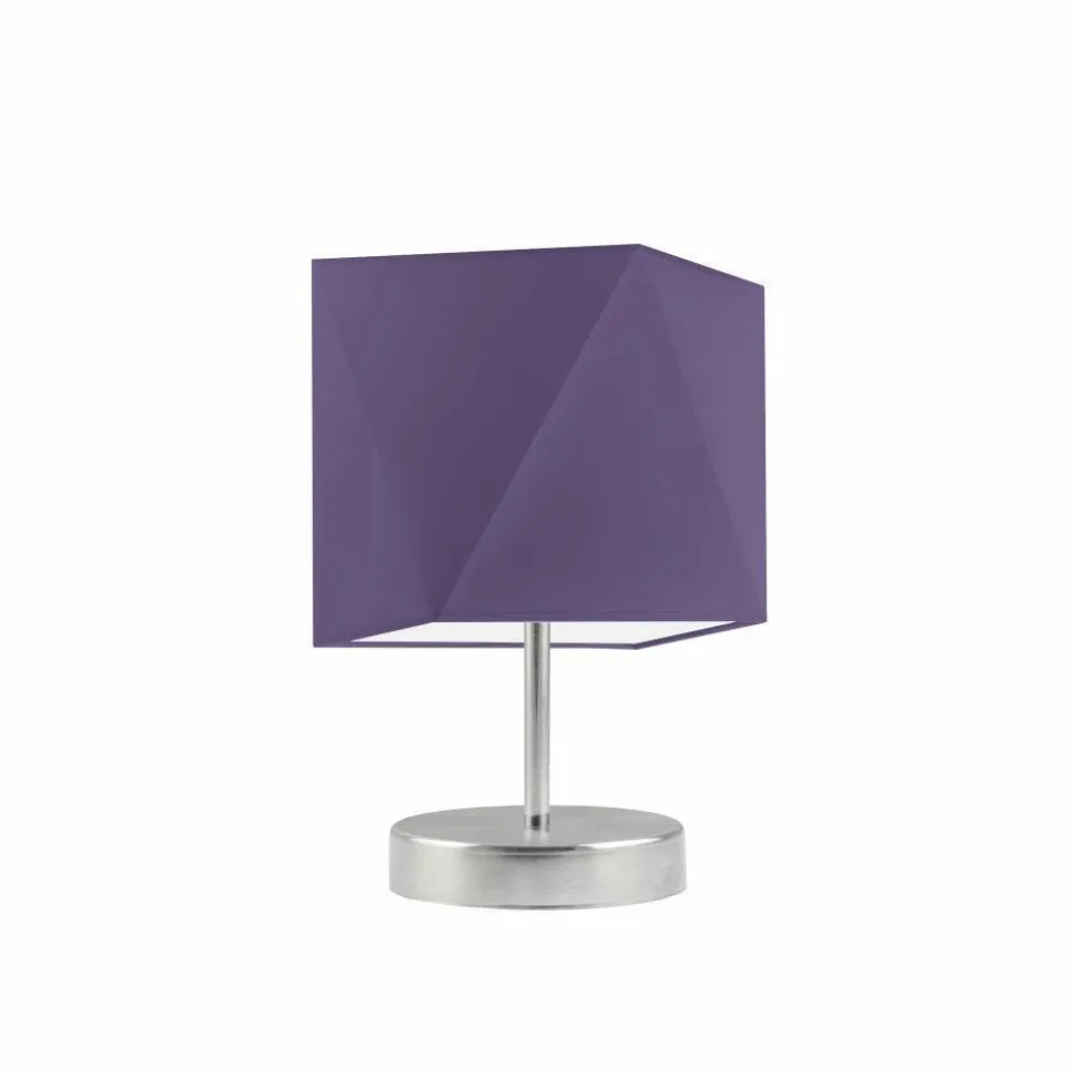 Lampka PASADENA abażur fioletowy stelaż stal szczotkowana