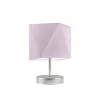 Lampka PASADENA abażur jasny fioletowy stal szczotkowana