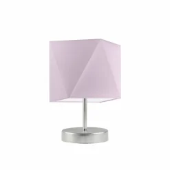 Lampka PASADENA abażur jasny fioletowy stal szczotkowana