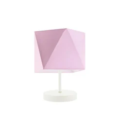 Lampka PASADENA abażur jasny różowy stelaż biały