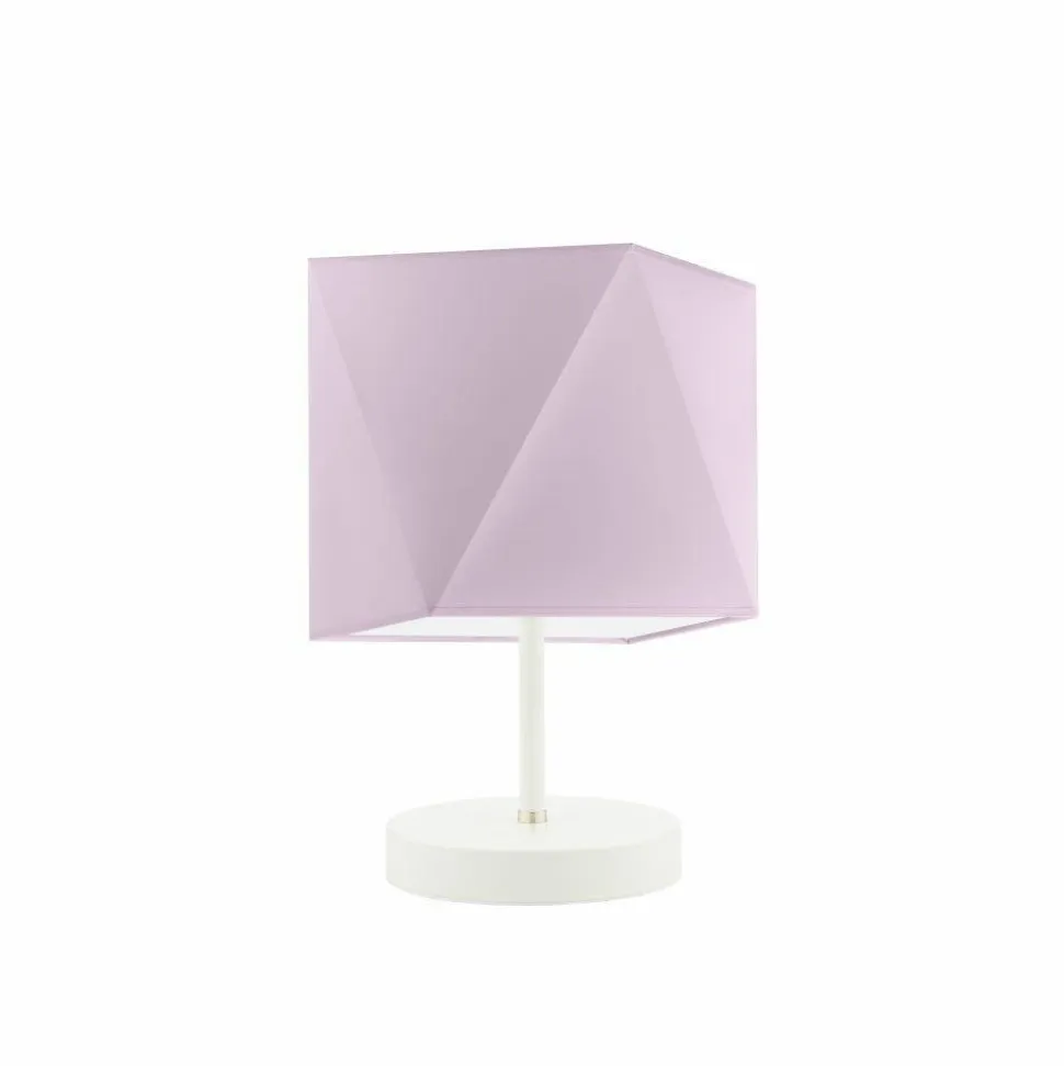 Lampka PASADENA abażur jasny fioletowy stelaż biały