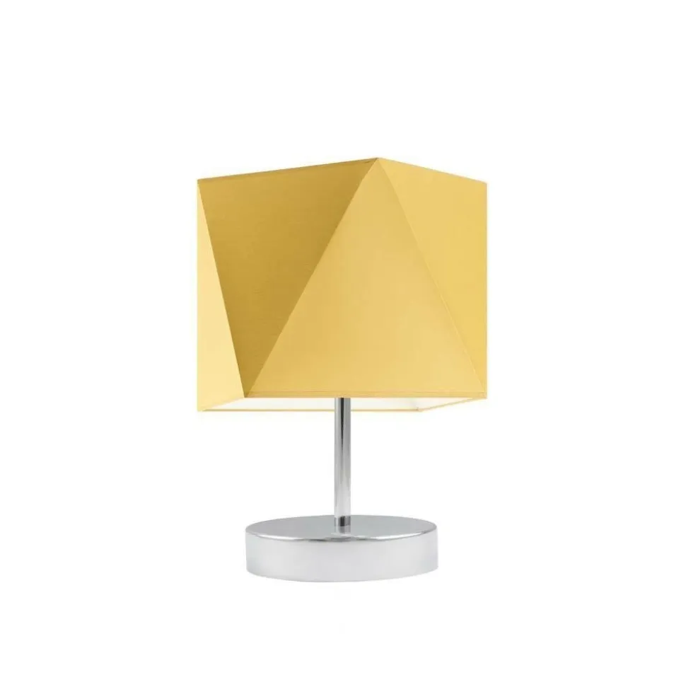 Lampka PASADENA abażur musztardowy stelaż chrom