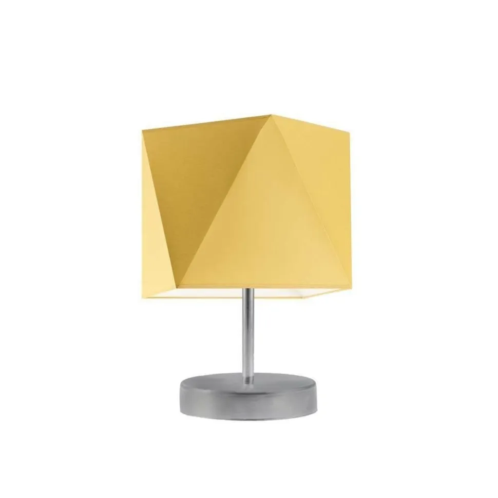 Lampka PASADENA abażur musztardowy stelaż srebrny
