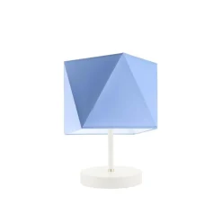 Lampka PASADENA abażur niebieski stelaż biały