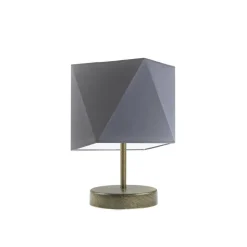Lampka PASADENA abażur szary stalowy stelaż stare złoto
