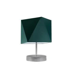 Lampka PASADENA abażur zieleń butelkowa stelaż srebrny