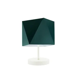 Lampka PASADENA abażur zieleń butelkowa stelaż biały
