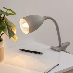 Lampka Sily z klipsem szara jasna