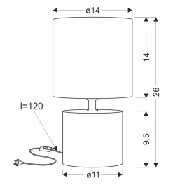 Lampka stołowa Dina lampa gabinetowa  1x40W E14 beżowy