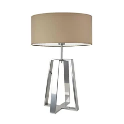 Lampka THOR abażur beżowy stelaż srebrny