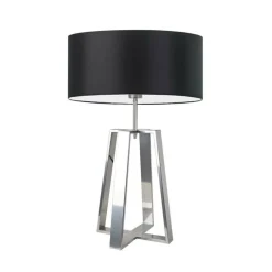 Lampka THOR abażur czarny stelaż srebrny