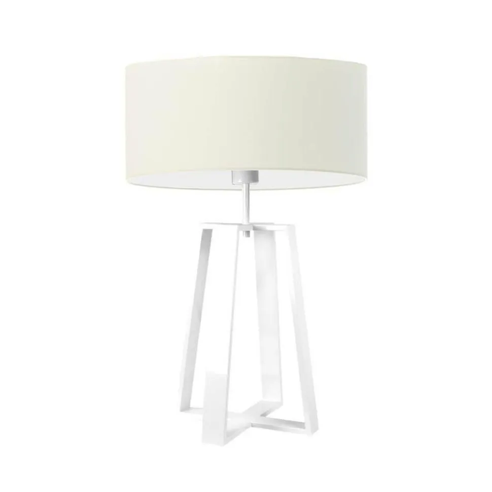 Lampka THOR abażur ecru stelaż biały