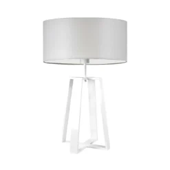 Lampka THOR abażur jasny szary stelaż biały