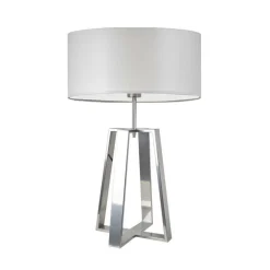 Lampka THOR abażur jasny szary stelaż srebrny