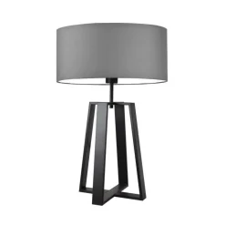 Lampka THOR abażur szary stalowy stelaż czarny