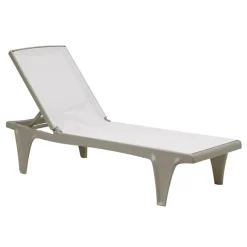 Leżak ogrodowy Tahiti beżowy/biały