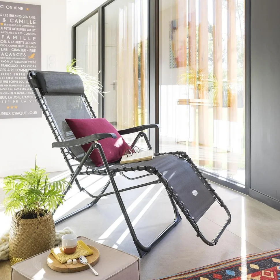 Leżak Relax antracytowy