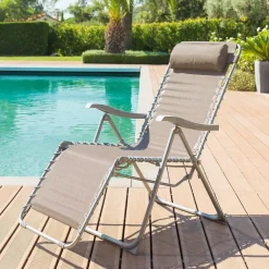 Leżak Relax beżowy ciemny