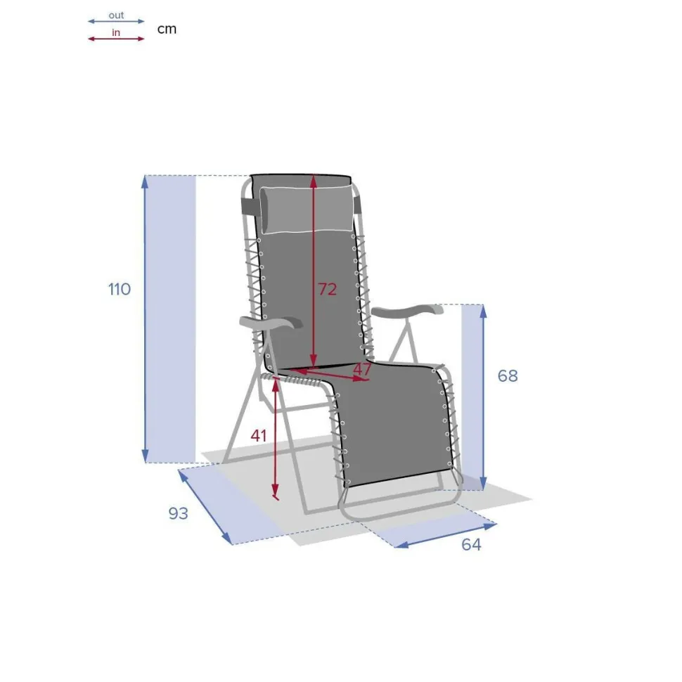 Leżak Relax czerwony