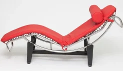 Leżanka inspirowana LC4 czerwona skóra