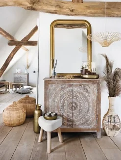 Lustro Adele z listwami 103 x 74 cm złote