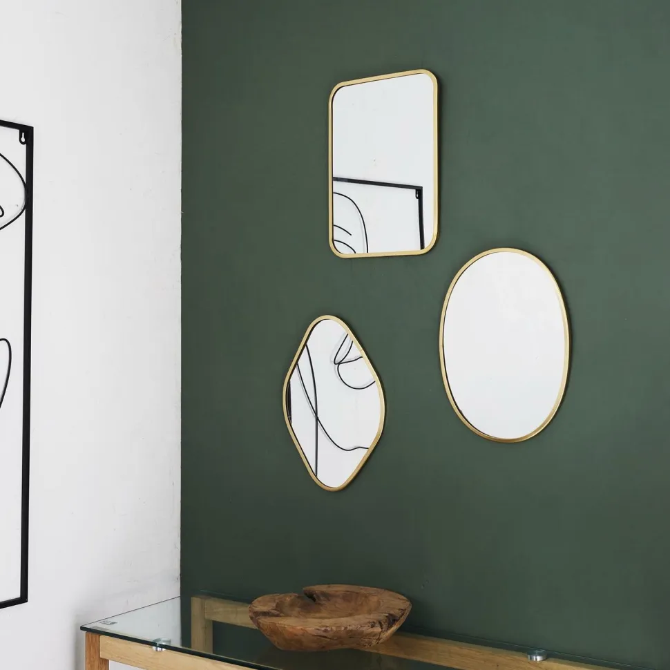 Lustro Arcilla złote romb