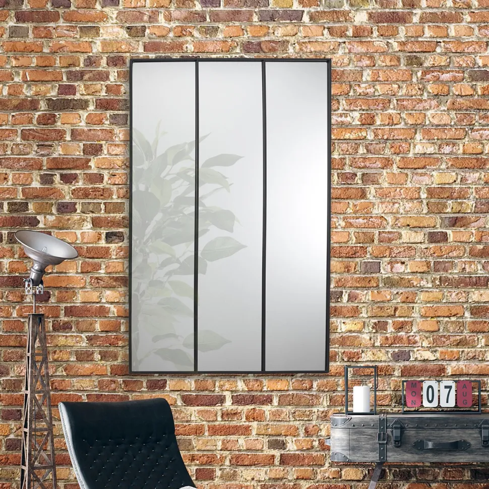 Lustro Atelier XL potrójne czarne