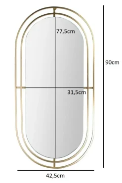 Lustro Avec złote owalne