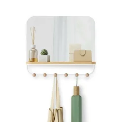 Lustro Estique białe z półką