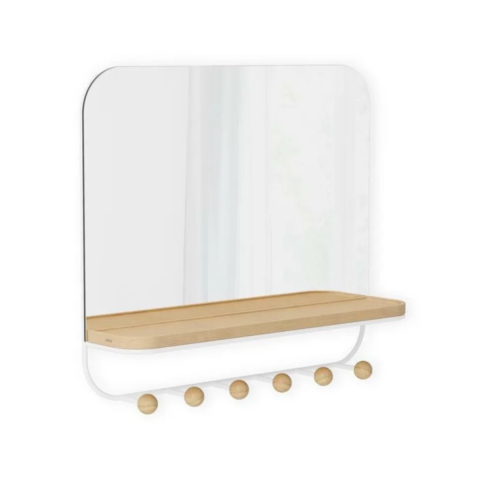 Lustro Estique białe z półką