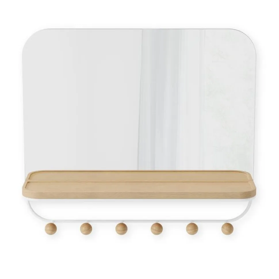 Lustro Estique białe z półką