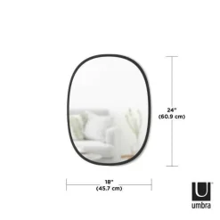 Lustro HUB owalne czarne 60x45 cm