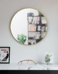 Lustro Hubba 86 złote okrągłe