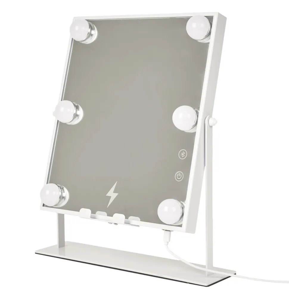 Lustro LED z głośnikiem i ładowarką