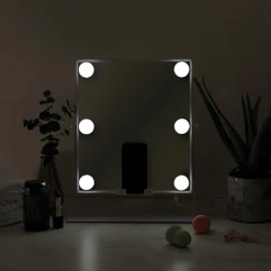 Lustro LED z głośnikiem i ładowarką