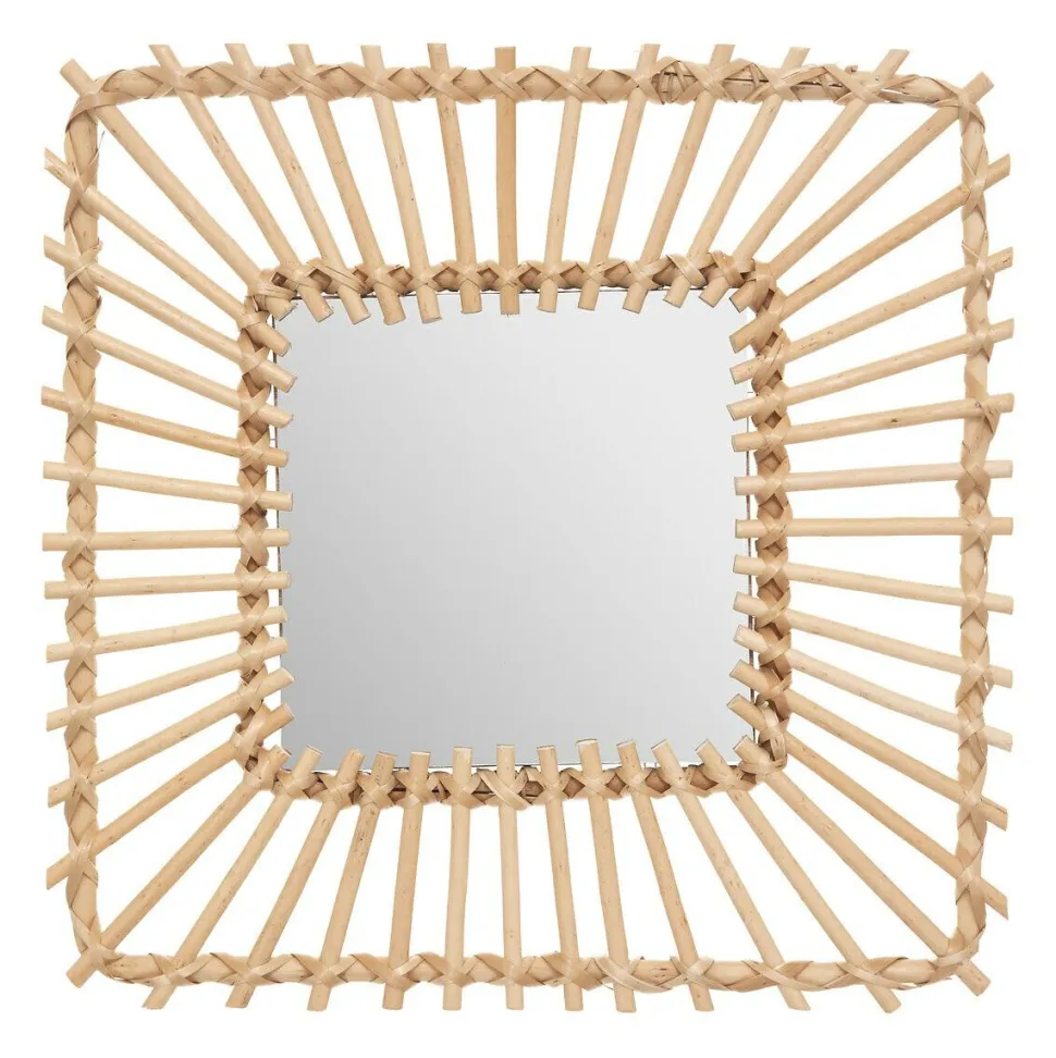 Lustro Leoini kwadrat 40x40cm rattan