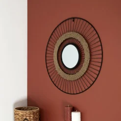 Lustro Miremba czarne/ naturalne okrągłe