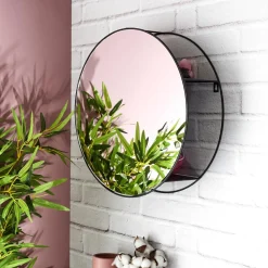 Lustro okrągłe Cirko 45cm czarne