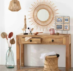 Lustro rattanowe 76cm naturalne