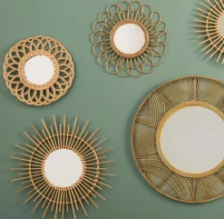 Lustro rattanowe 76cm naturalne