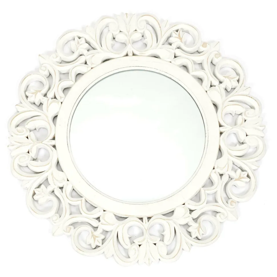 Lustro Sculpted białe ludwikowskie