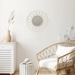 Lustro Serifos rattanowe boho