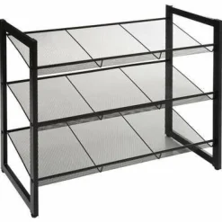 Metalowa półka na buty czarna na 9 par