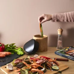 Mini kosz na śmieci bambus/ biały