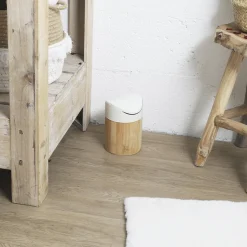 Mini kosz na śmieci bambus/ biały