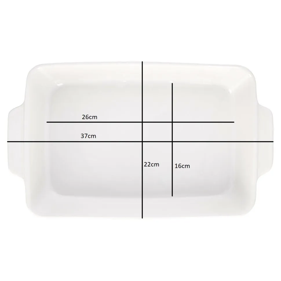 Naczynie do zapiekania Mazzoni 37cm białe z rączkami